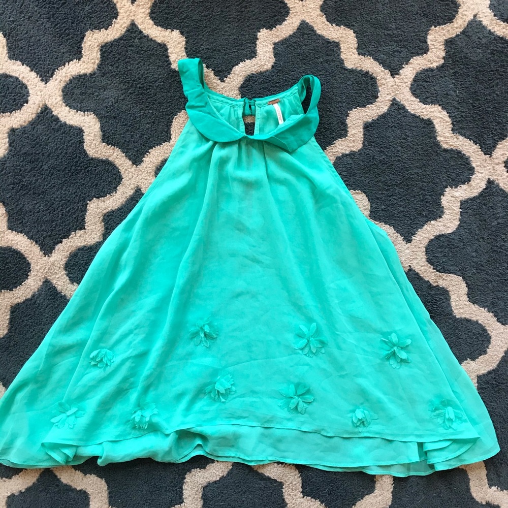 Free people mint green trapeze chiffon top medium